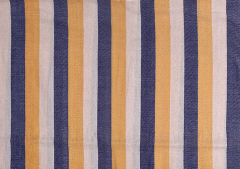 3 Vertical Stripes Indigo dye & White & Jackfruit Peel
