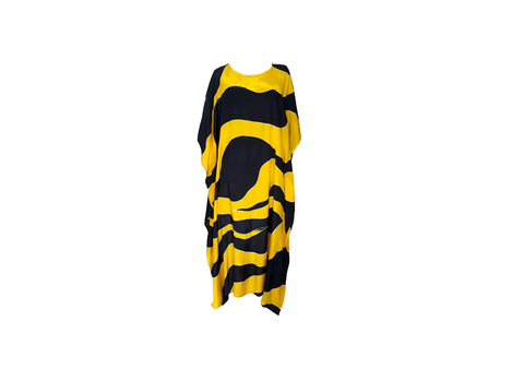 Casual Batik Dress (Yellow-Black)