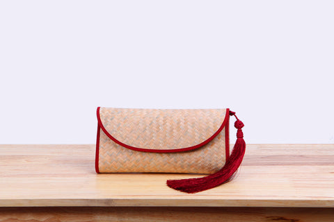 Nattira - Clutch Bag With Tassel (Red)