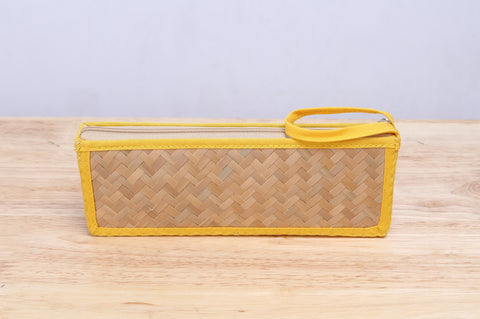 Nattira - Reed Woven Pencil Bag (Yellow)